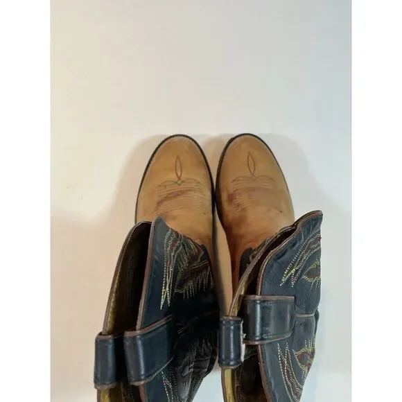 Tony Lama Boots Mens 8.5 B leather Cowboy Western - Picture 12 of 16